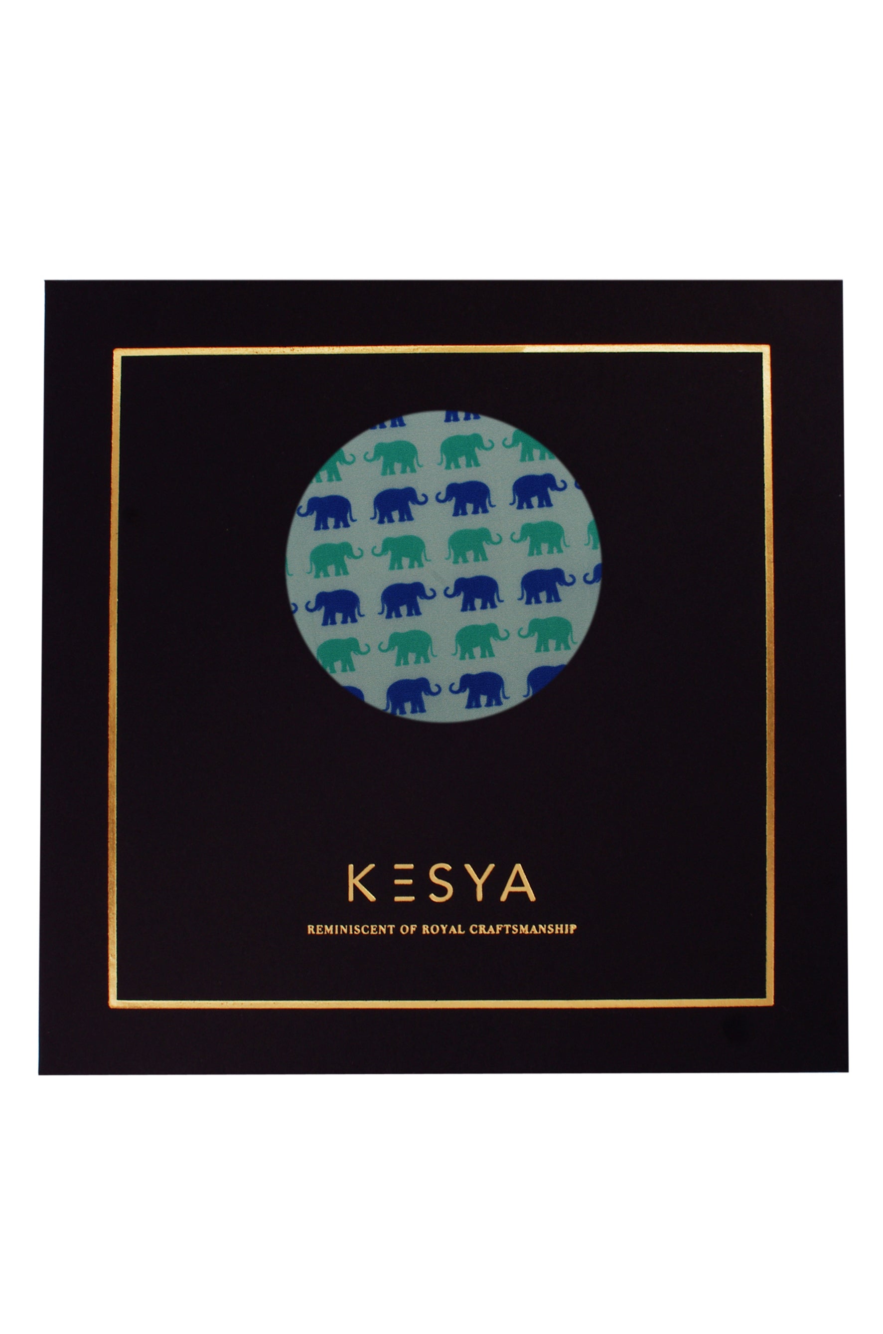 Dual blue elephant pocket square