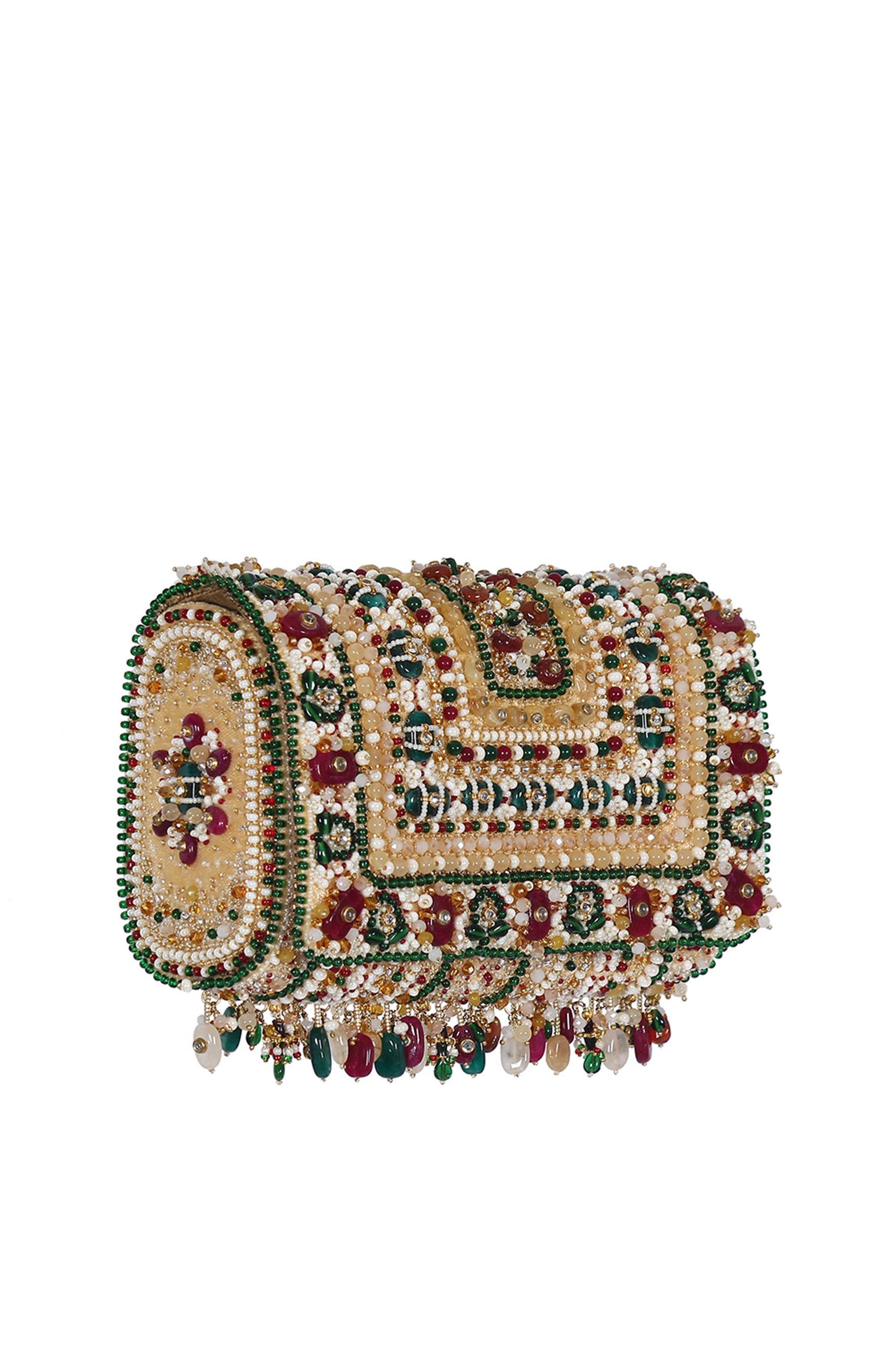 Amara Flapover Clutch Ruby Red Emerald Green Multi