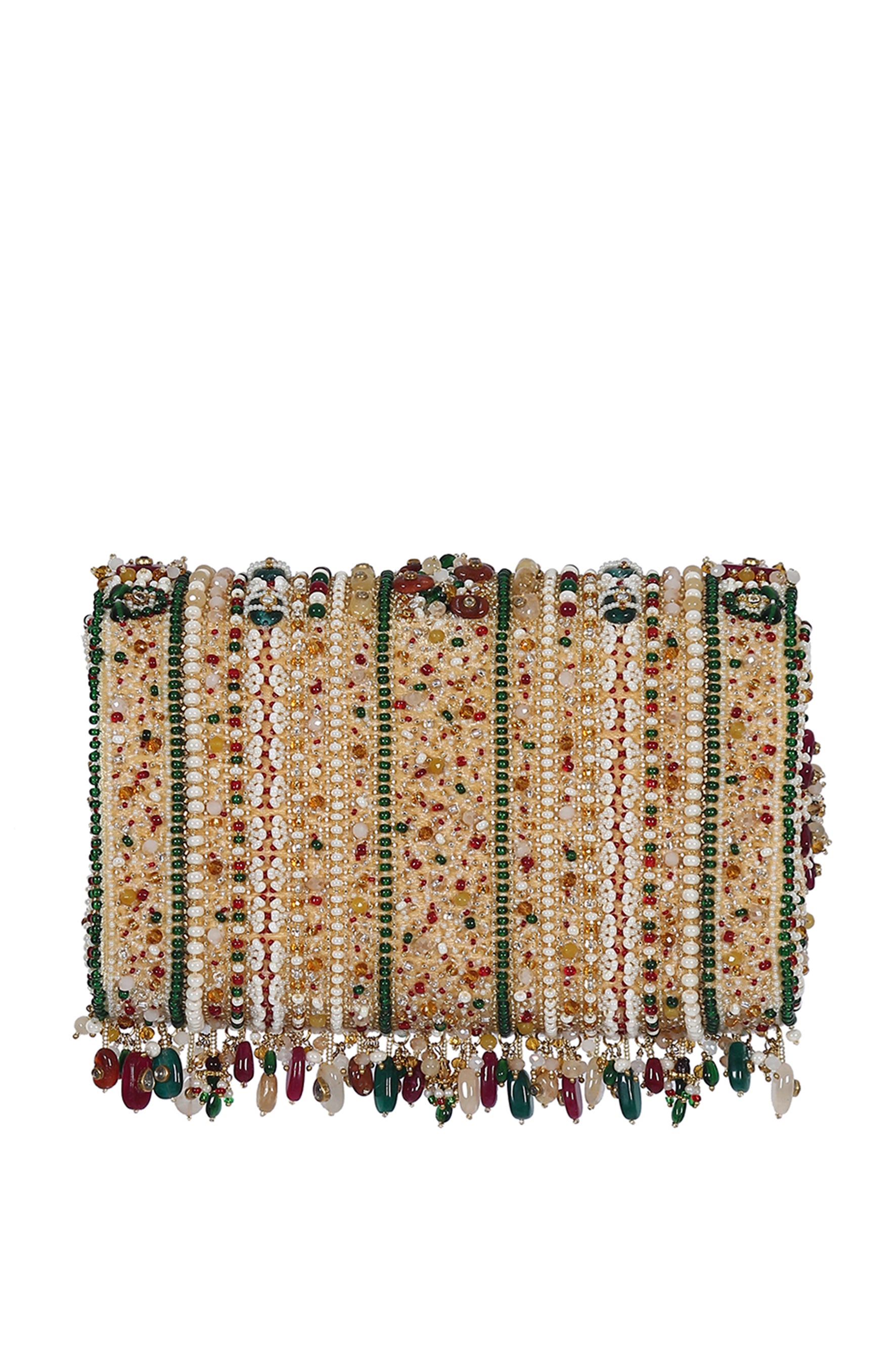 Amara Flapover Clutch Ruby Red Emerald Green Multi