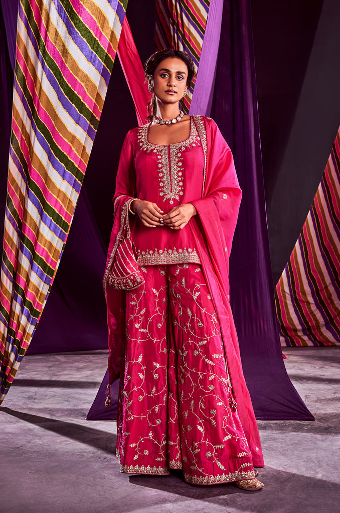 Rani pink Art silk Churidar Suits - CS4747