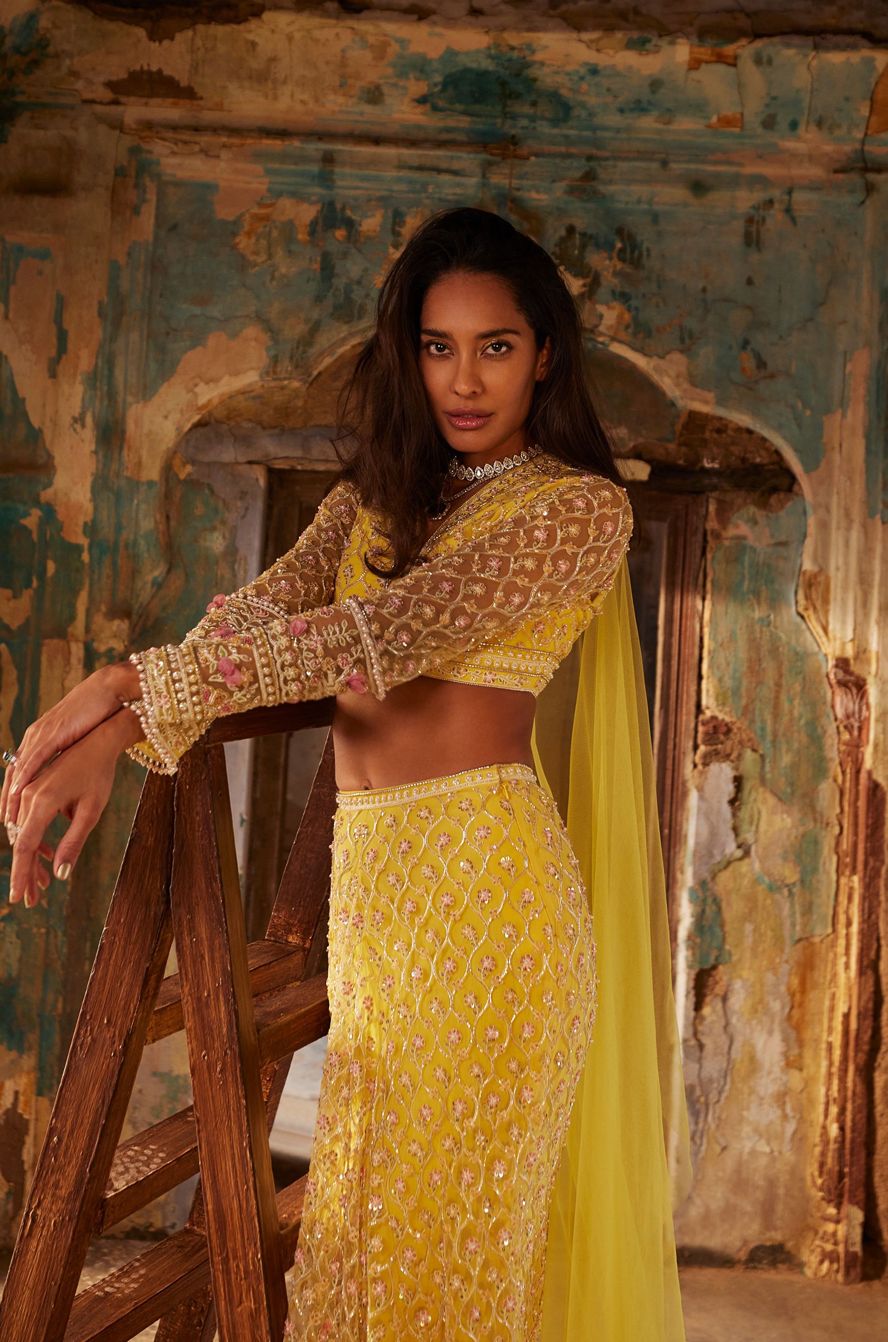 Yellow Amal Saree Set