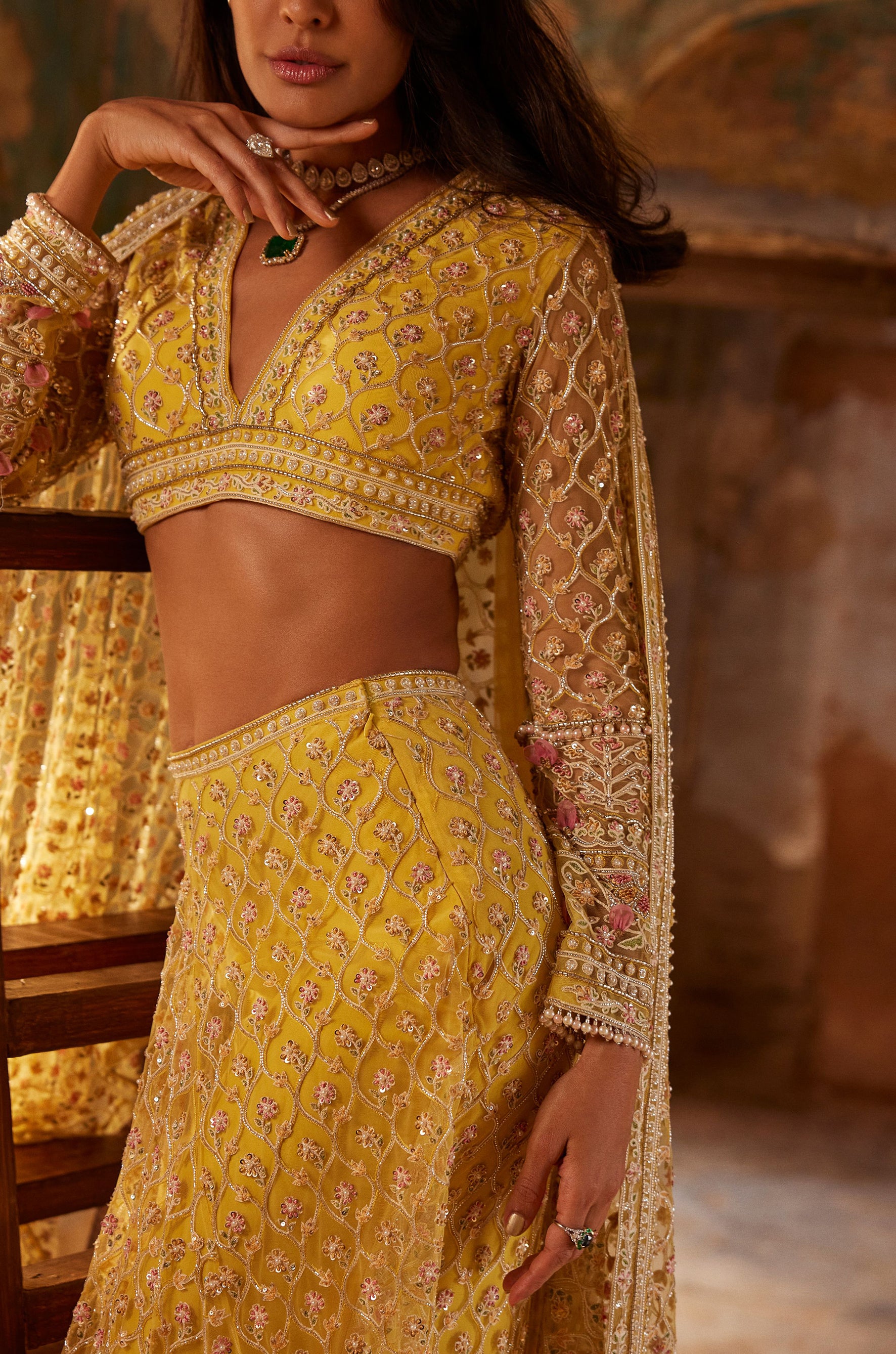 Yellow Amal Saree Set