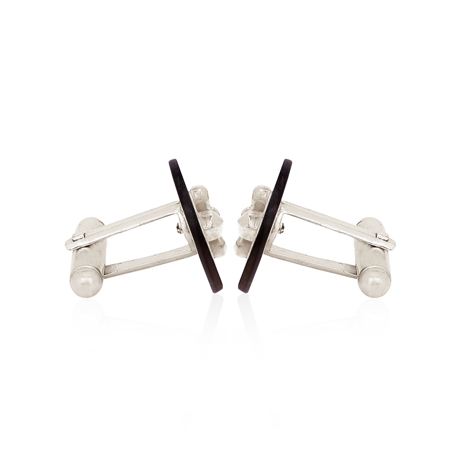 Noir Victorian MOP Silver Cufflinks - Deval The Multi Designer Store
