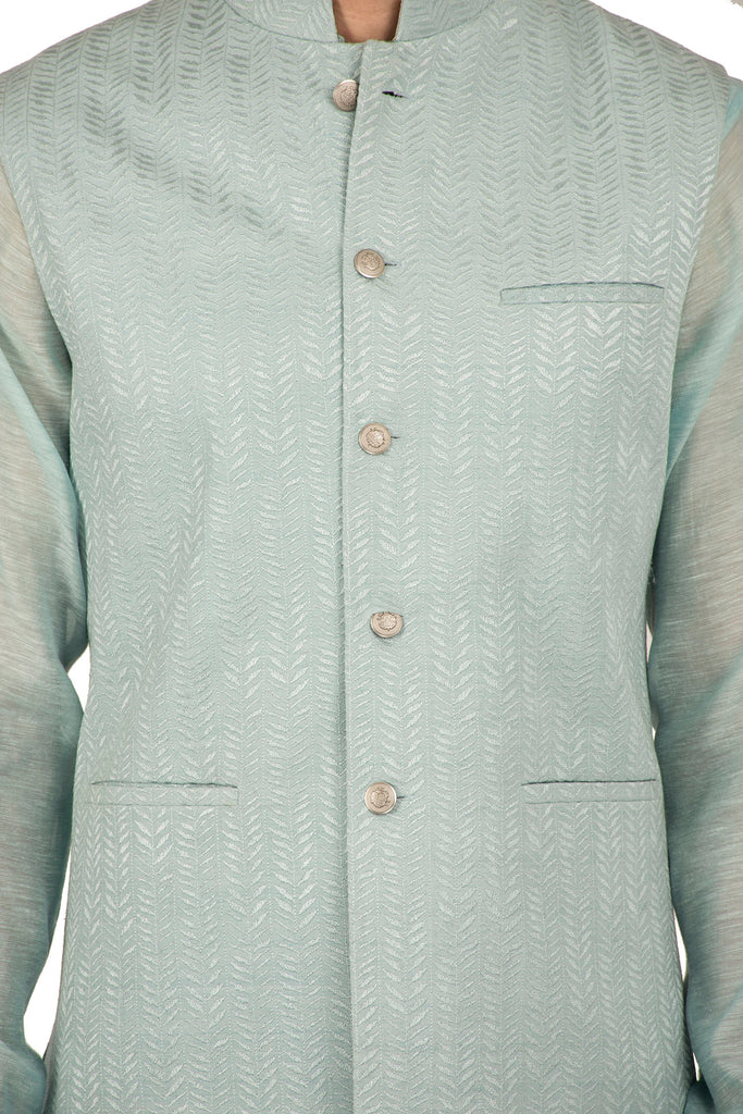 Aqua Delialh Embroidered Cotton Silk Waist Jacket