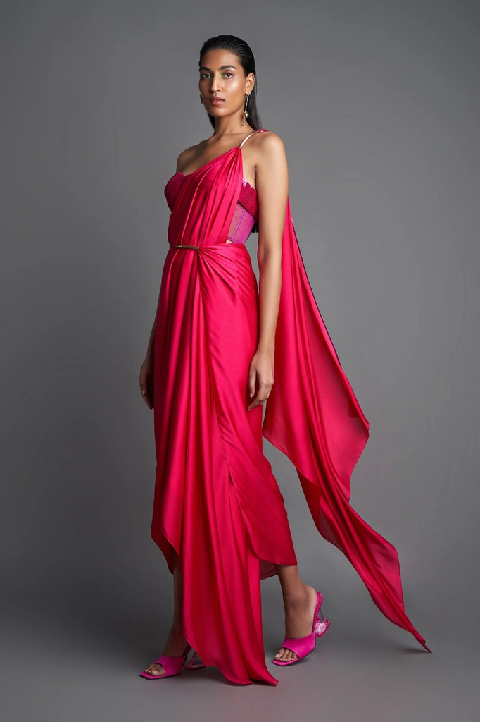 Draped Saree With Bustier