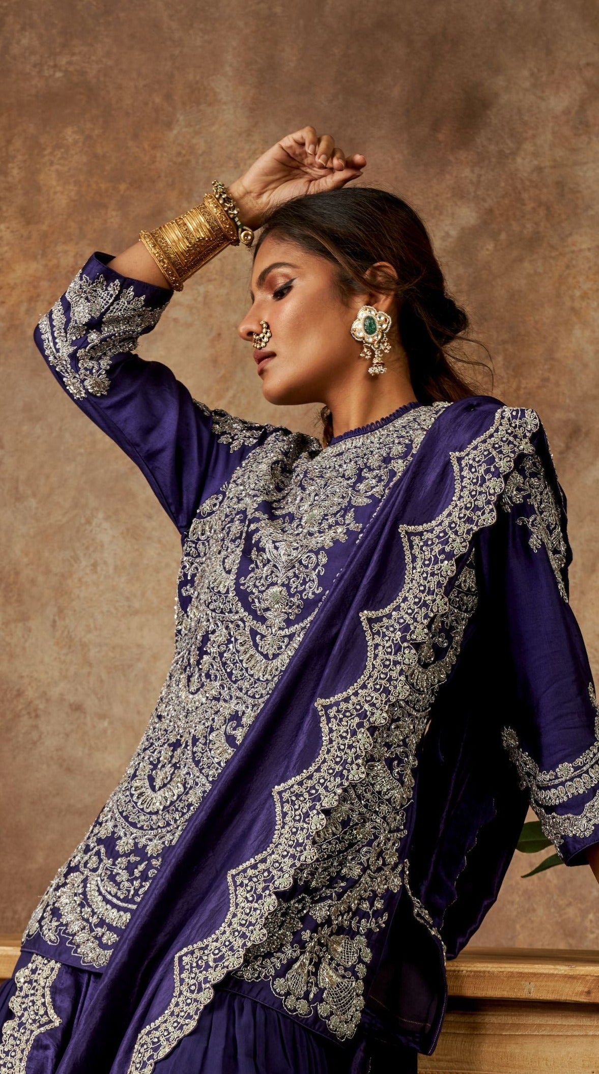 Zardozi Embroidered Tunic Sharara Set